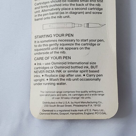 Vintage Osmiroid Fountain Pen, Cap & Barrel Only With Squeezefill White - Picture 6 of 9